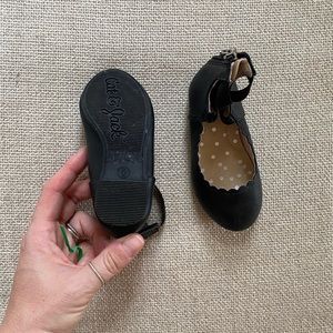 Black scalloped Mary Janes